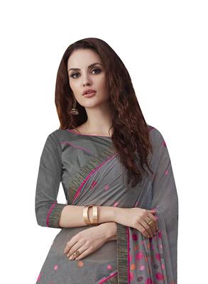 multicolor printed georgette saree with blouse 3