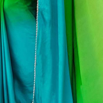 multicolor embroidered Satin saree with blouse 4