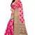 Pink Printed Banarasi Silk Saree With Blouse
