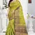 Green Printed Banarasi Silk Saree With Blouse