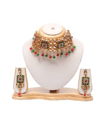 Multicolour Padmavati style Deepika Padukone inspired choker necaklace set 1