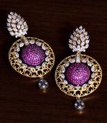 American Diamond and Ruby Embellished Designer Dangler 216ED11