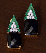 Sapphire and Emerald Embellished American Diamond Earrings 216ED26