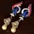 Sapphire and Red Meenakari Worked Enameled American Diamond Earrings 216ED35