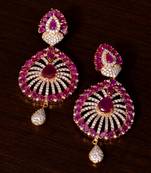 Ruby and AAA CZ Stone Embellished American Diamond Earrings 216ED55