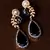 Pearl and American Diamond Embellished Black Stone Earrings 216ED111