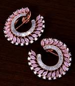 Baby Pink and AAA CZ Embellished American Diamond Earrings 216ED250