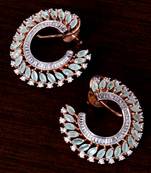 Peach Colored and AAA CZ Embellished American Diamond Earrings 216ED251