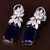 Rhodium Plated Sapphire and AAA CZ Embellished American Diamond Earrings 216ED262