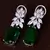 Rhodium Plated Green and AAA CZ Embellished American Diamond Earrings 216ED263