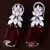 Rhodium Plated Ruby and AAA CZ Embellished American Diamond Earrings 216ED264