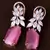 Rose Gold Plated Baby Pink and AAA CZ Embellished American Diamond Earrings 216ED266
