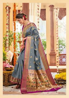GrayColor Paithani saree 1