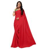 Rose plain satin saree with blouse