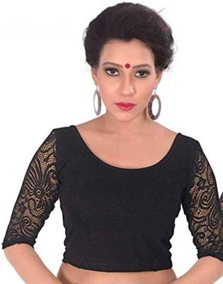 Black Lycra Stretchable Readymade Blouse  1