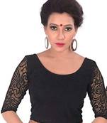 Black Lycra Stretchable Readymade Blouse 