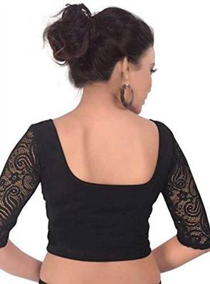 Black Lycra Stretchable Readymade Blouse  2