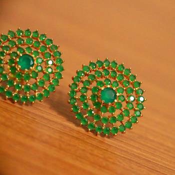 Green Emerald Studs 3