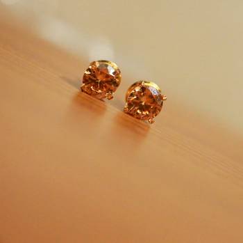 Yellow Citrine Studs 2