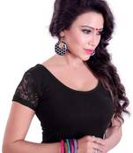 Black Lycra Stretchable Readymade Blouse