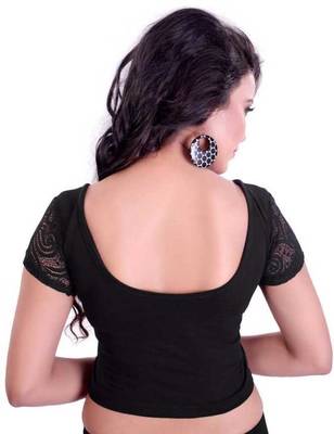 Black Lycra Stretchable Readymade Blouse  2