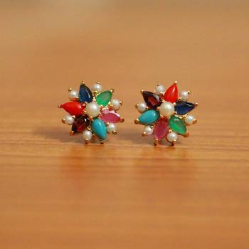 Multicolor Pearl Studs 1