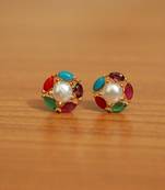 Multicolor Pearl Studs