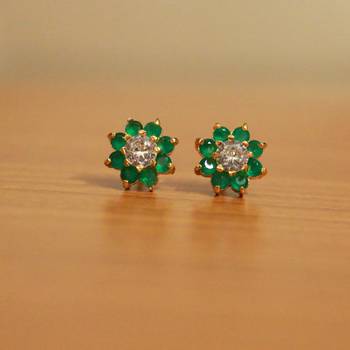 Green Emerald Studs 1