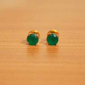 Green Emerald Studs 1