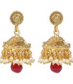 Multicolor Red Green Coin Ginni South Indian Jhumkas Jhumki Jhumke Jimmiki Kammal