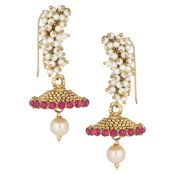 Pink jhumkas 1