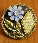 Blue Zircon       Brooch