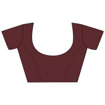 Maroon woven cotton silk saree with blouse 5