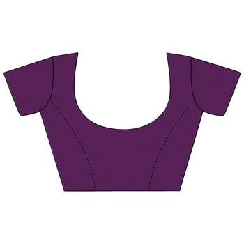 Purple woven cotton silk saree with blouse 5