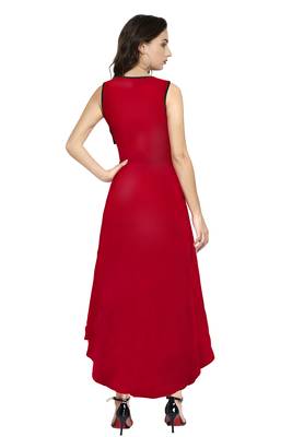 Red printed rayon party-wear-kurtis 4