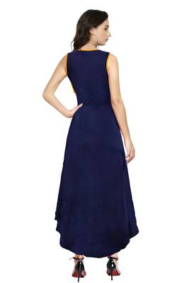 Blue printed rayon party-wear-kurtis 4