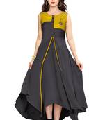 Grey printed rayon party-wear-kurtis