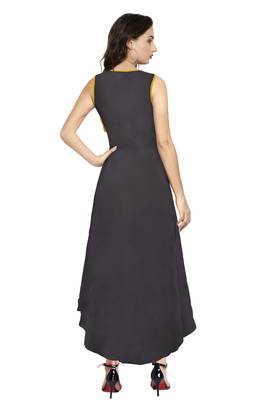 Grey printed rayon party-wear-kurtis 4