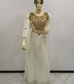White Embroidered Georgette Islamic Kaftans