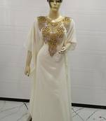 White Embroidered Georgette Islamic Kaftans