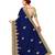 Blue embroidered silk saree with blouse