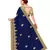 Blue embroidered silk saree with blouse