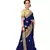 Blue embroidered silk saree with blouse