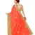 Orange embroidered silk saree with blouse