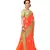 Orange embroidered silk saree with blouse
