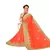 Orange embroidered silk saree with blouse