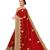 Red embroidered silk saree with blouse