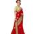 Red embroidered silk saree with blouse