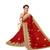 Red embroidered silk saree with blouse