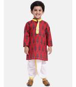 Boys Jaipuri Print Cambric Cotton Dhoti Kurta